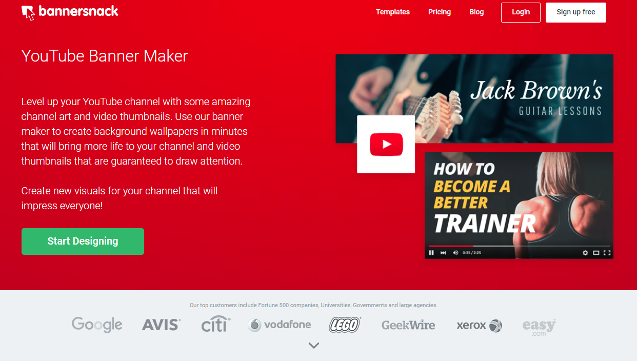 bannersnack website screen