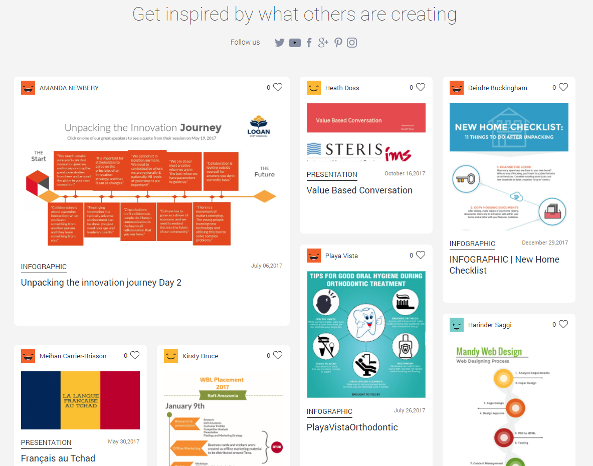 Visme website screen