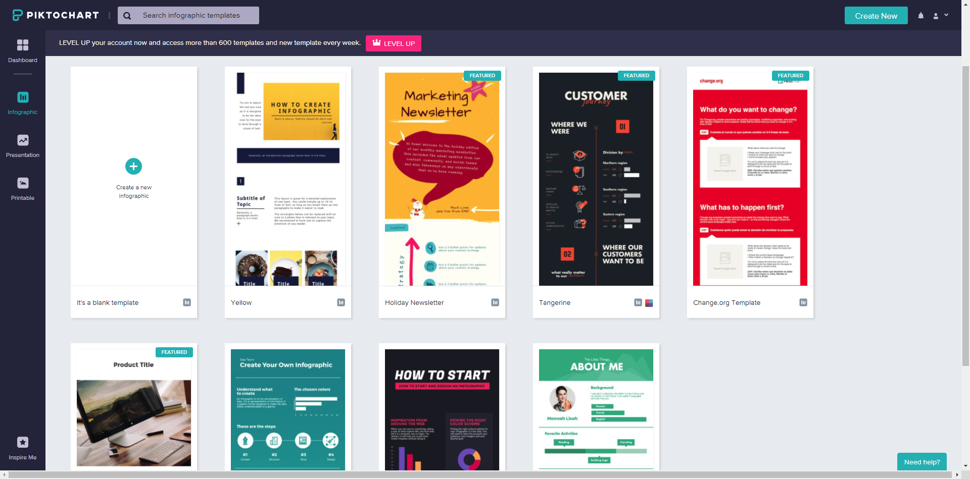 piktochart templates