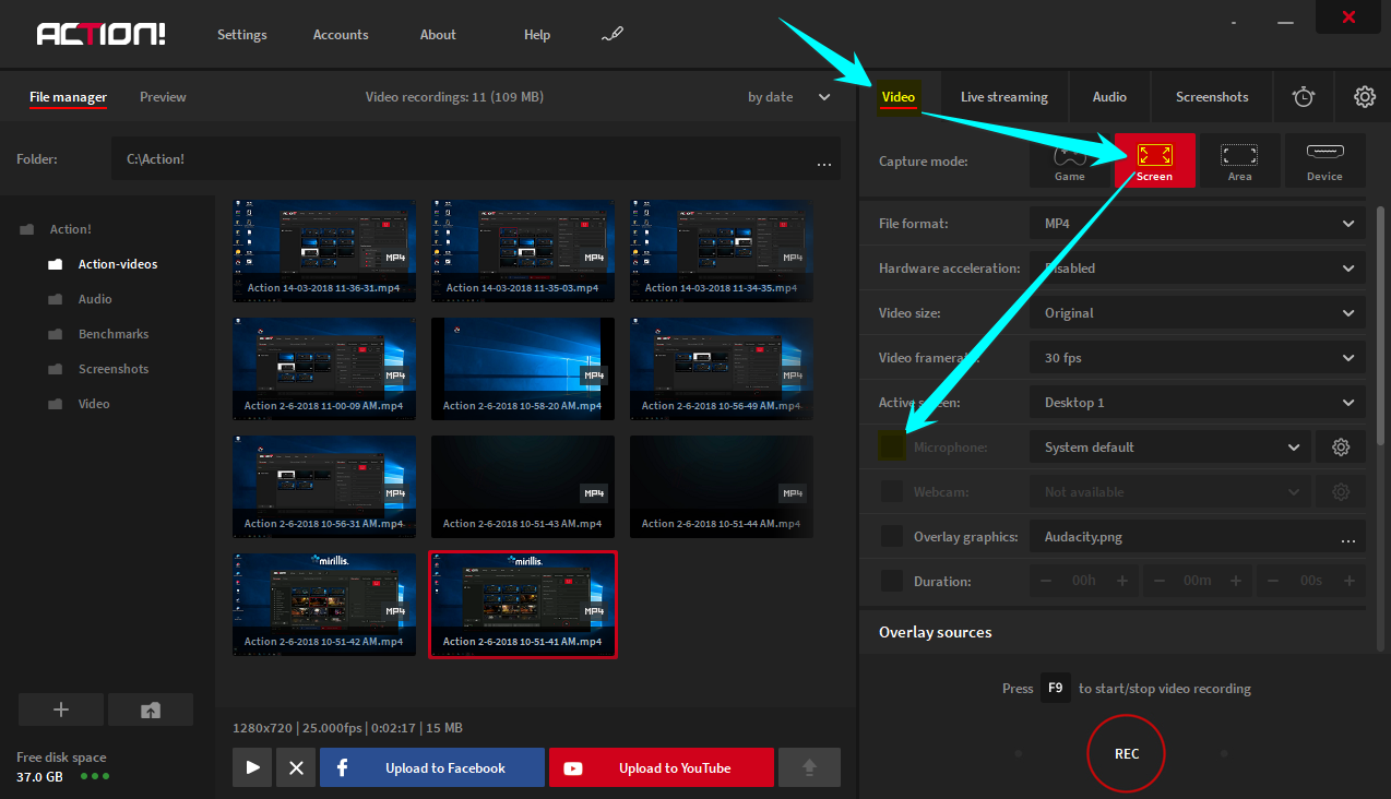 Mirillis Action! screen recorder tutorial