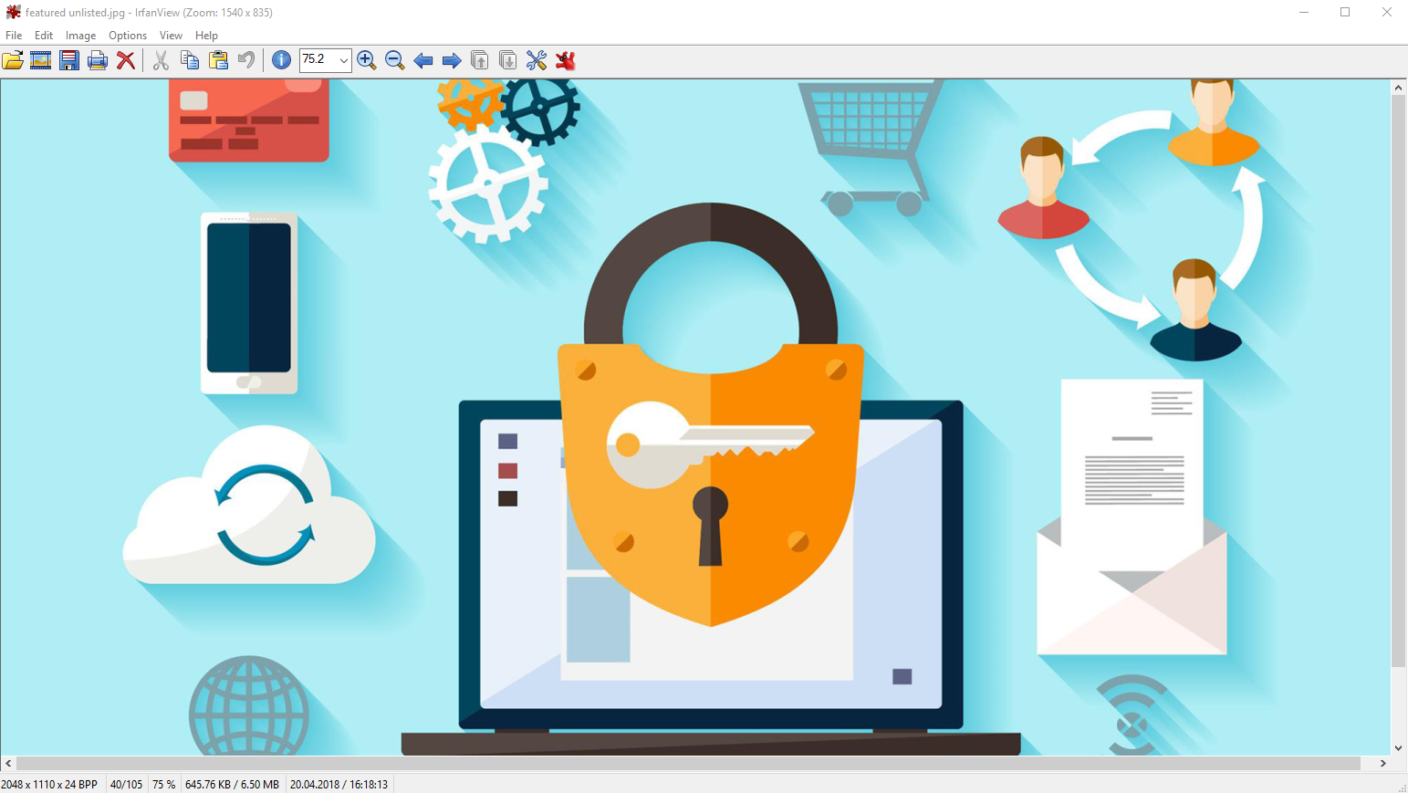 Interface of IrfanView software