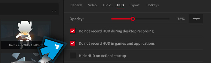 Mirillis Action! - Settings - Do not record HUD in DirectX 12 games and applications